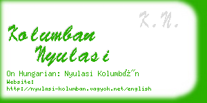 kolumban nyulasi business card